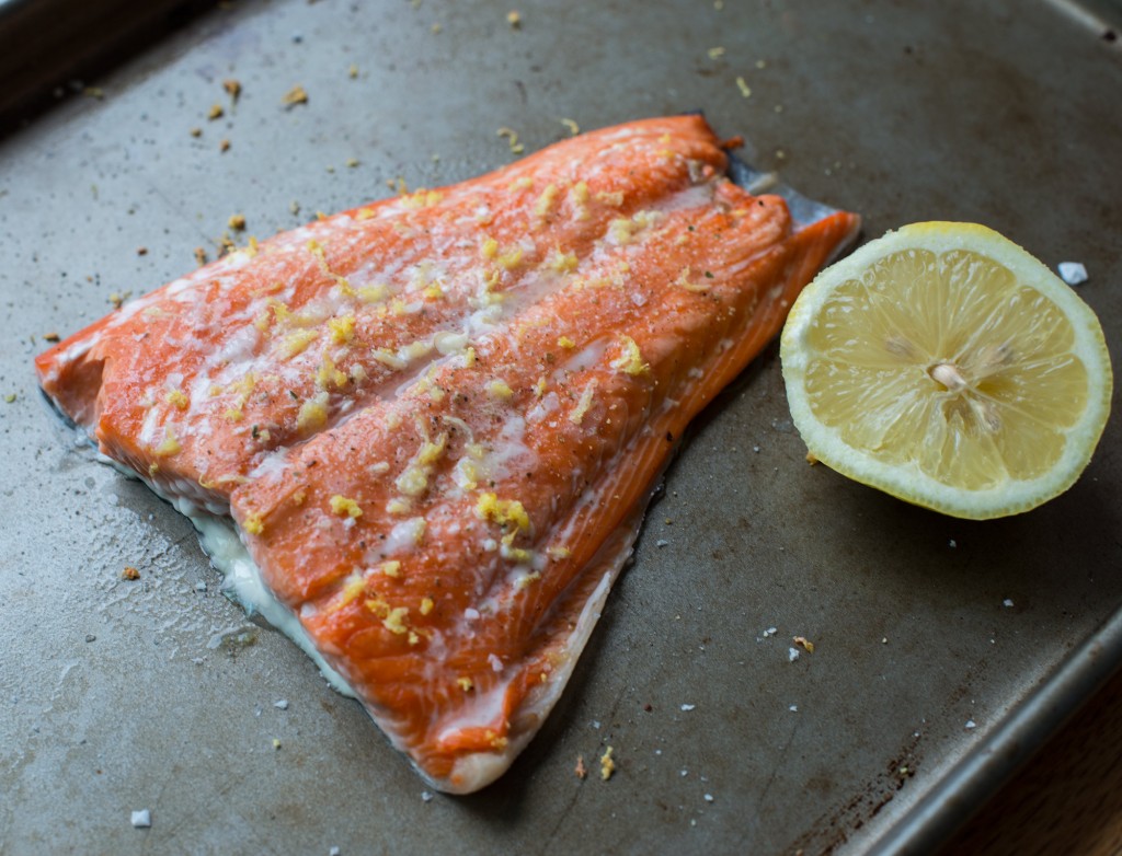 Slow Baked Salmon and Spinach Couscous Salad