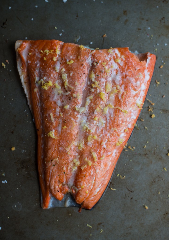 Slow Baked Salmon and Spinach Couscous Salad